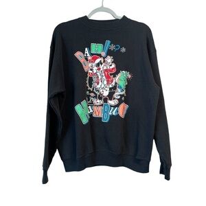 Vintage Sylvester Sweatshirt L Black Cartoon Bah Humbug Looney Tunes Sweater